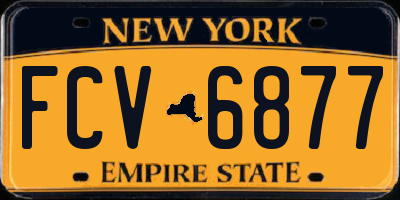 NY license plate FCV6877