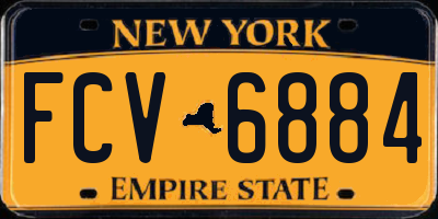 NY license plate FCV6884