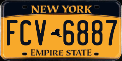 NY license plate FCV6887