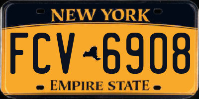 NY license plate FCV6908