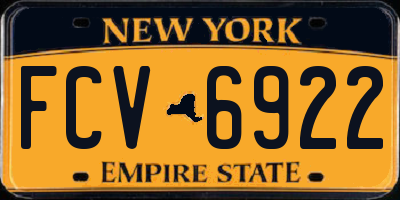 NY license plate FCV6922