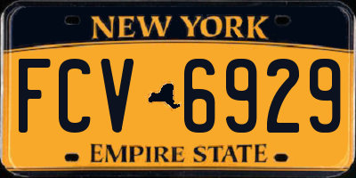 NY license plate FCV6929