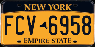 NY license plate FCV6958