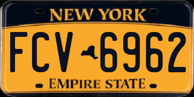 NY license plate FCV6962