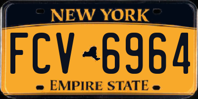 NY license plate FCV6964
