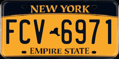 NY license plate FCV6971