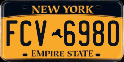 NY license plate FCV6980