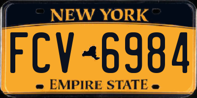 NY license plate FCV6984