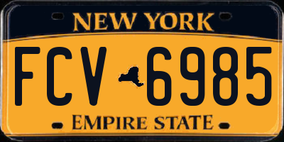 NY license plate FCV6985