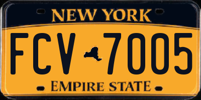 NY license plate FCV7005