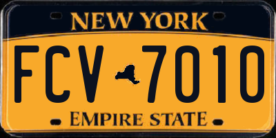 NY license plate FCV7010