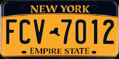 NY license plate FCV7012
