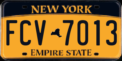 NY license plate FCV7013