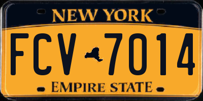 NY license plate FCV7014