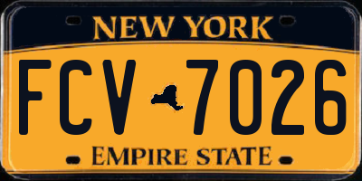 NY license plate FCV7026