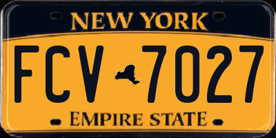 NY license plate FCV7027