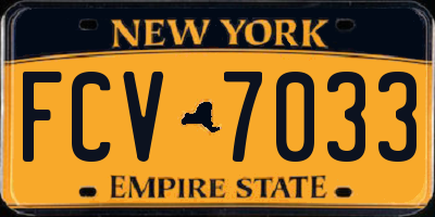 NY license plate FCV7033