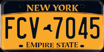 NY license plate FCV7045
