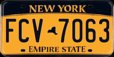 NY license plate FCV7063