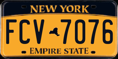 NY license plate FCV7076