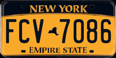 NY license plate FCV7086