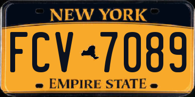 NY license plate FCV7089