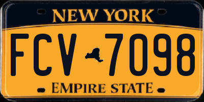 NY license plate FCV7098