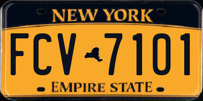 NY license plate FCV7101