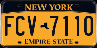 NY license plate FCV7110