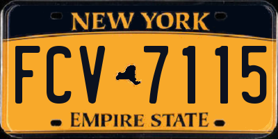 NY license plate FCV7115