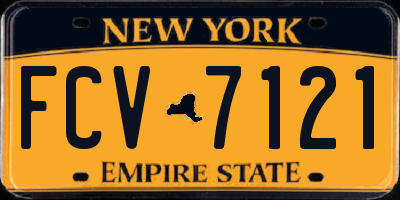 NY license plate FCV7121