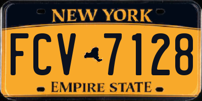 NY license plate FCV7128