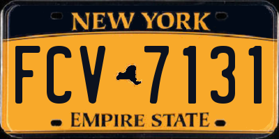 NY license plate FCV7131