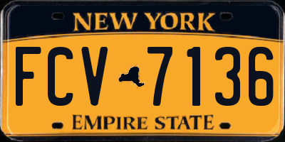 NY license plate FCV7136