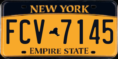 NY license plate FCV7145