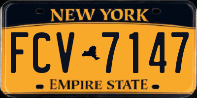 NY license plate FCV7147
