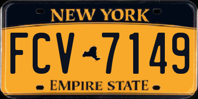 NY license plate FCV7149