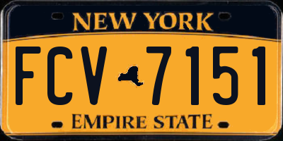 NY license plate FCV7151