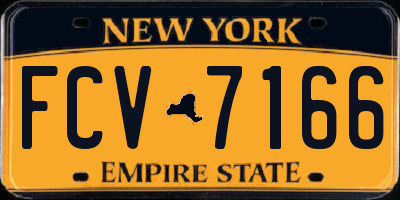NY license plate FCV7166