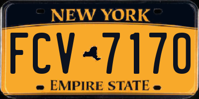 NY license plate FCV7170