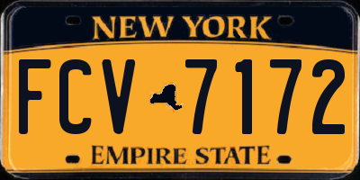 NY license plate FCV7172