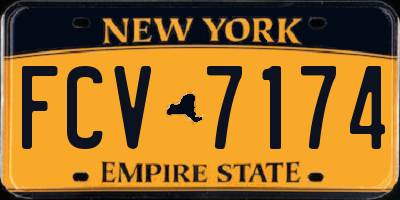 NY license plate FCV7174