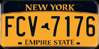 NY license plate FCV7176