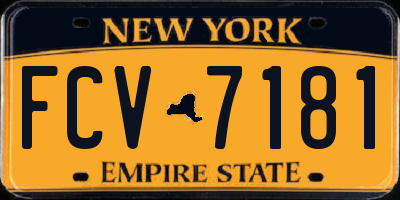 NY license plate FCV7181