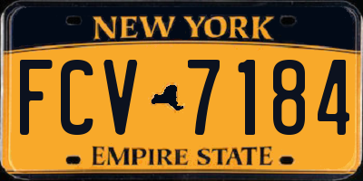 NY license plate FCV7184