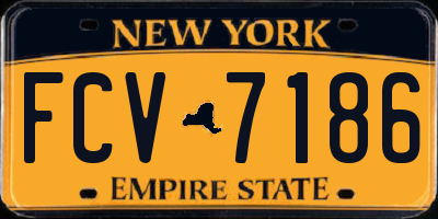 NY license plate FCV7186