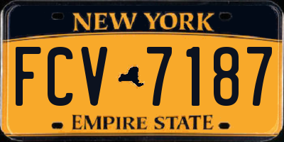 NY license plate FCV7187
