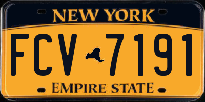 NY license plate FCV7191