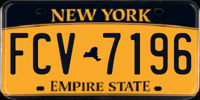 NY license plate FCV7196