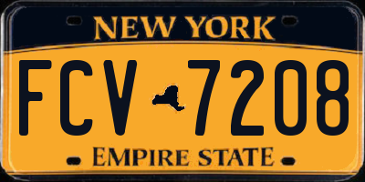 NY license plate FCV7208